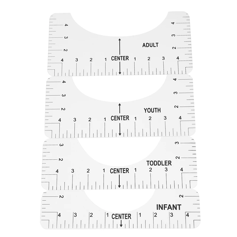 Tshirt Ruler Guide T-Shirt Placement Ruler Guide Vinyl T-Shirt Alignment DIY Tool Design Craft Tool Set Of 2