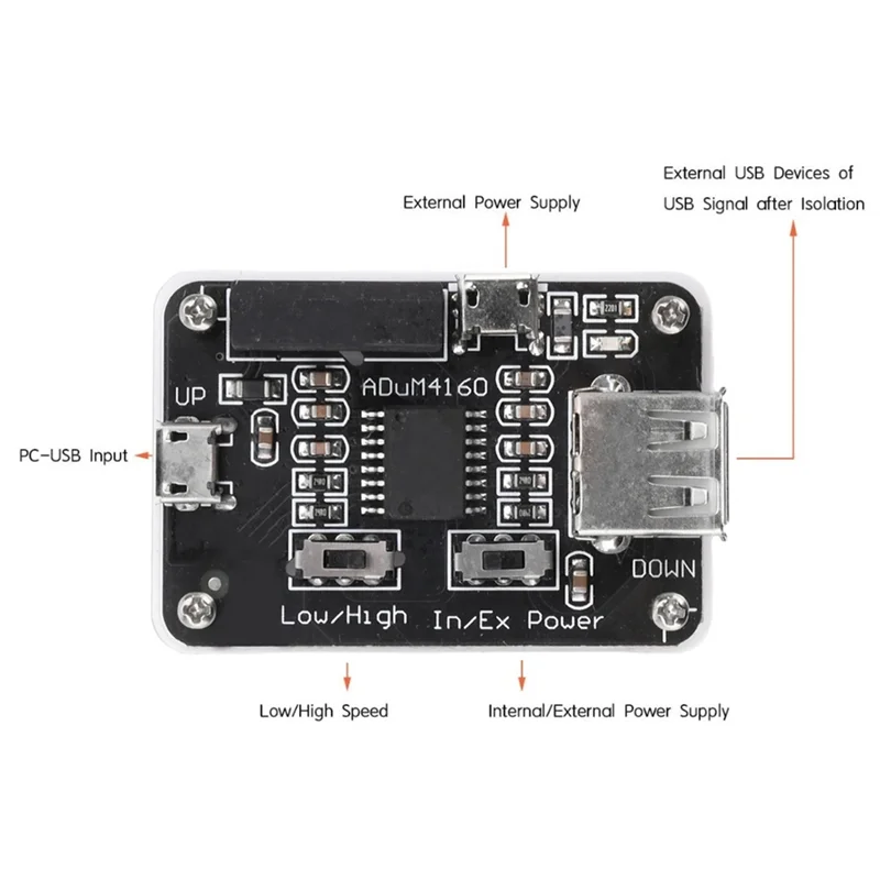 【GLAD】ADUM4160 Adum4160 USB-isolator USB naar USB-isolatorbescherming 1500V digitale module voor Arduino
