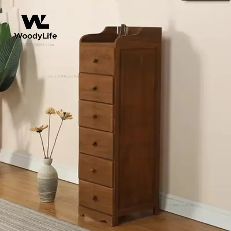 Capable Chamber Cabinets Timber Nightstand Uncomplicated Voluminous Drawer Chest Room Corner Locker Slender Configuration