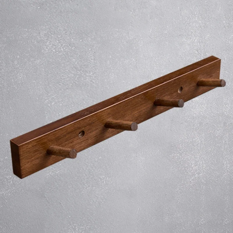 Solid Wood Coat Rack Clothes Hook Long Row of Hangers Behind The Door Wall Hanging Wall Household Hook Home Decoration