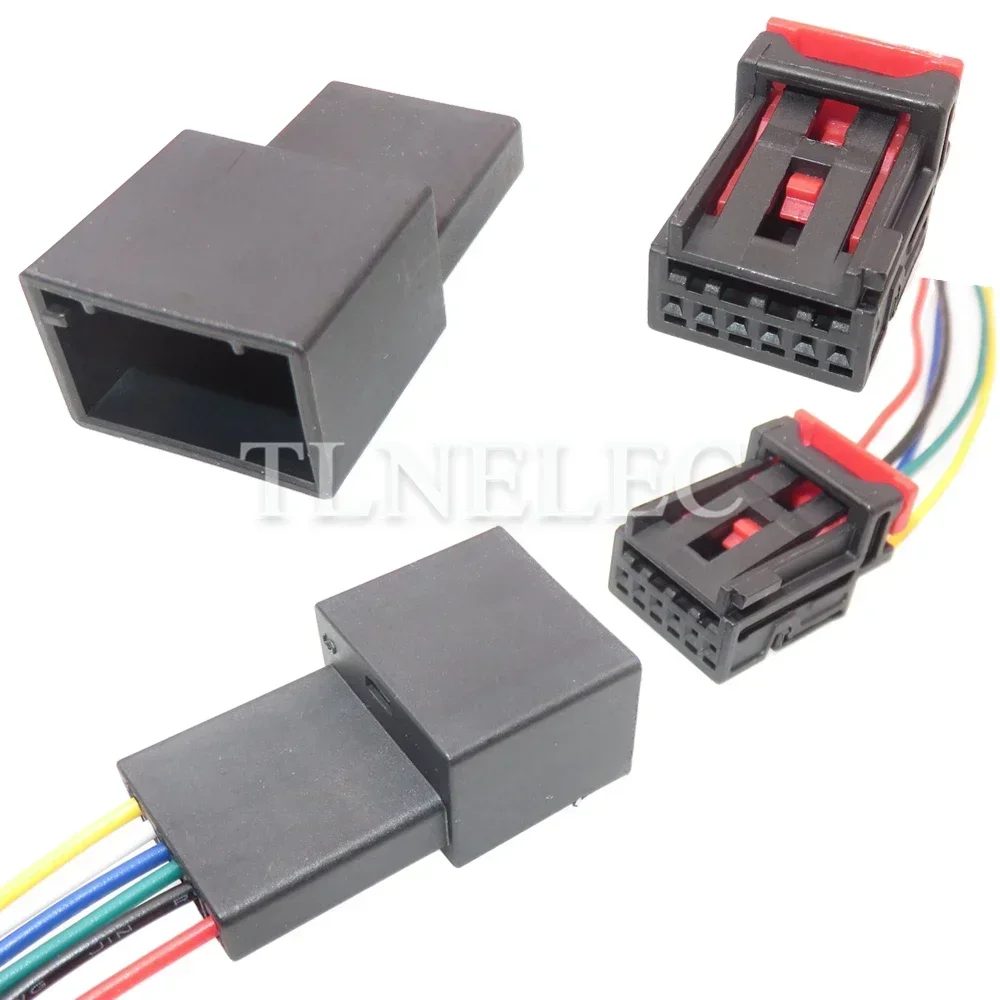 6 Pin Way Auto Unsealed Socket with Wires Car Male Female Wiring Harness Connectors for VW Audi 5Q0972706