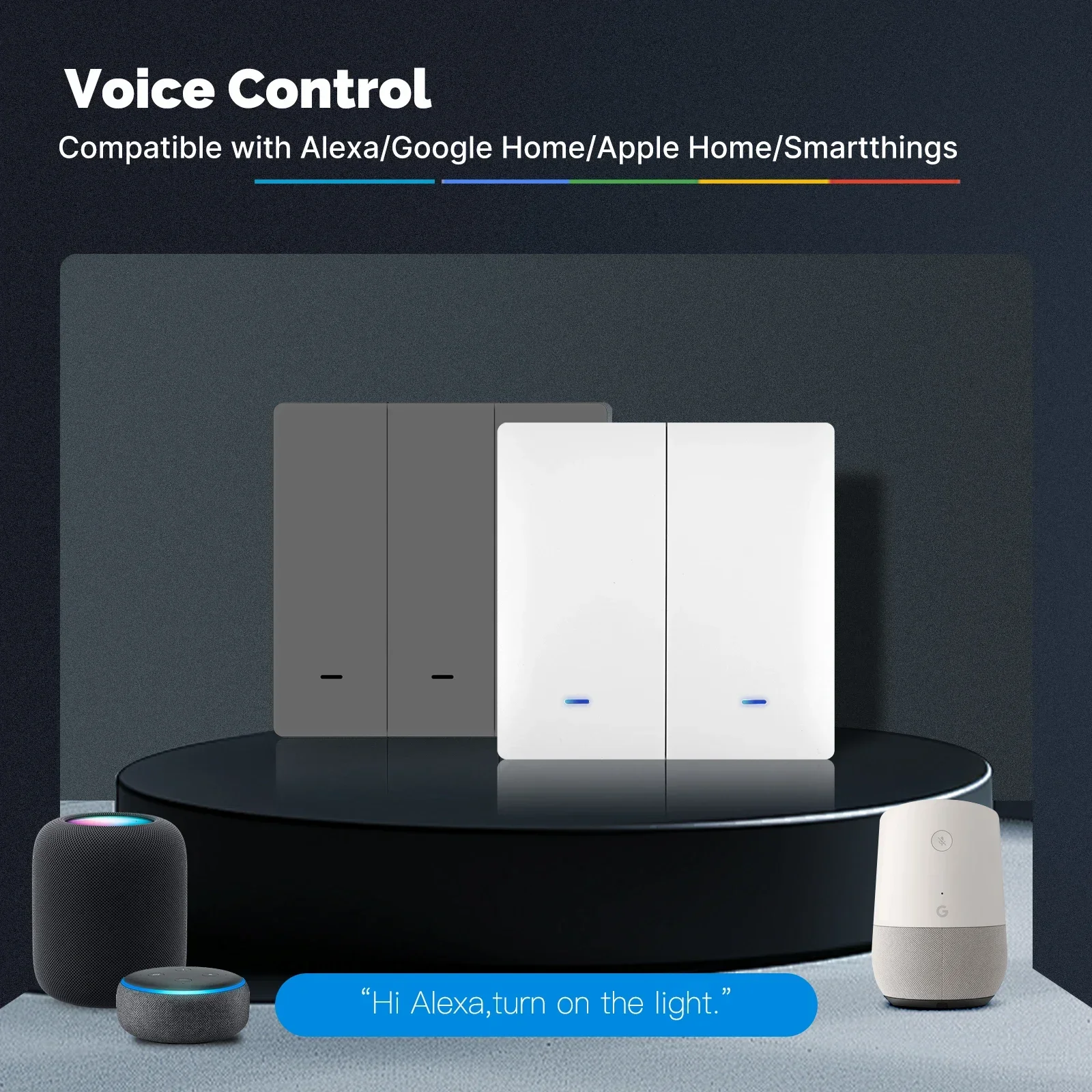 MOES Matter Tuya WiFi 스마트 라이트 버튼 스위치 EU Verison 원격 제어 Alexa Google 홈 Apple Homekit Smartthings와 함께 작동