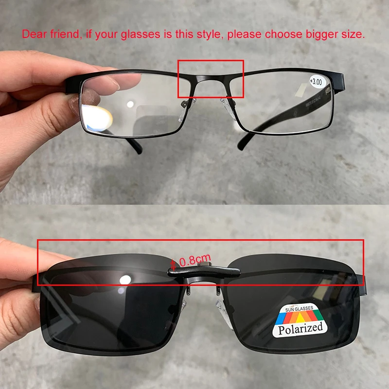 Clip On Sunglasses Polarized Vintage Driving Sun Glasses Men Women Day Night Vision Lens For Myopia Eye Glasses Reading UV400