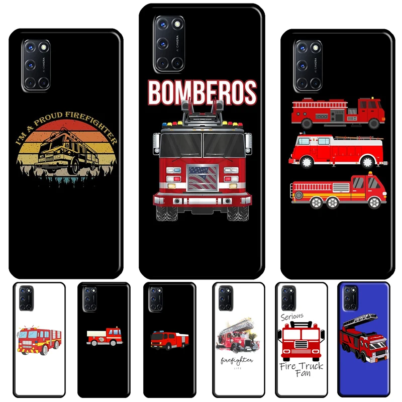 Fire Fighters Truck Case For OPPO A74 A94 A54 A53 A57 S A5 A9 A15 A52 A72 A17 A77 A78 A91 A93 A16 A76 A96 Coque