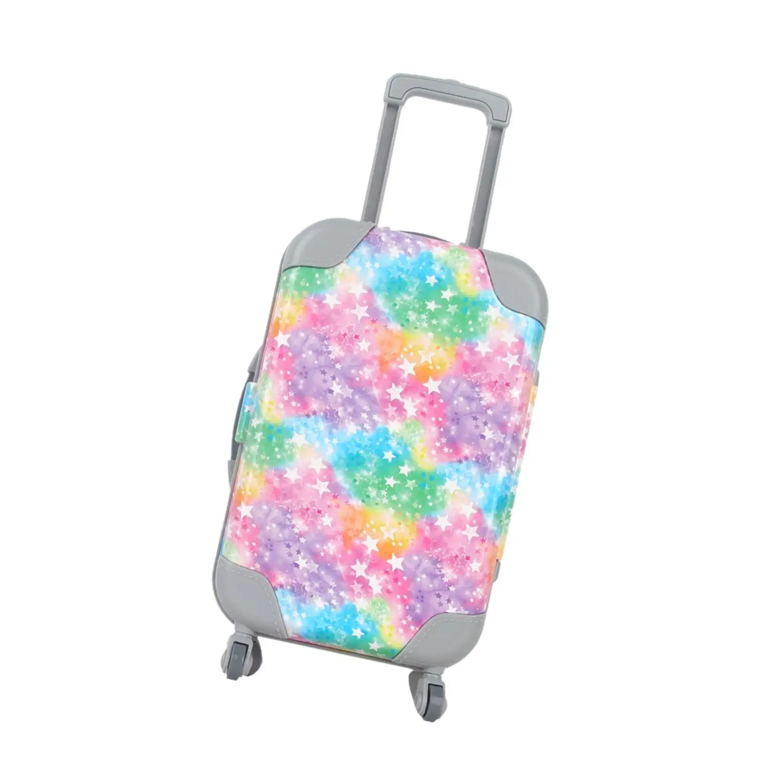 Doll Suitcase Can Be Open Rainbow Doll Travel Luggage DIY Dress up Doll Toy for