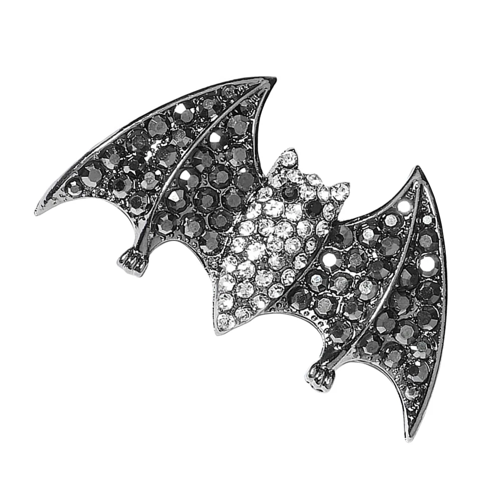 Hair Barrettes Funny Bat Card Wings Ornament Rhinestone Hairpin Black Halloween Girl