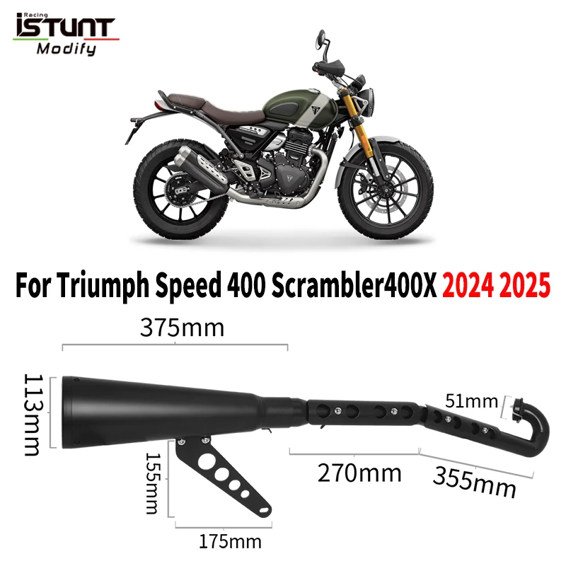 

Slip On For Triumph Speed 400 Scrambler 400X 2024 2025 Front Link Pipe Muffler Header Motorcycle Exhaust Full Escape Systems
