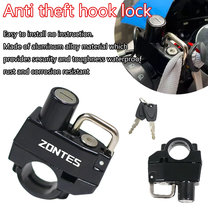 For Zontes G1 125 ZT125 G1 ZT125U ZT 125 U ZT 310X Motorcycle Supplies Helmet Lock Anti-theft Locker Locking Device Rustproof