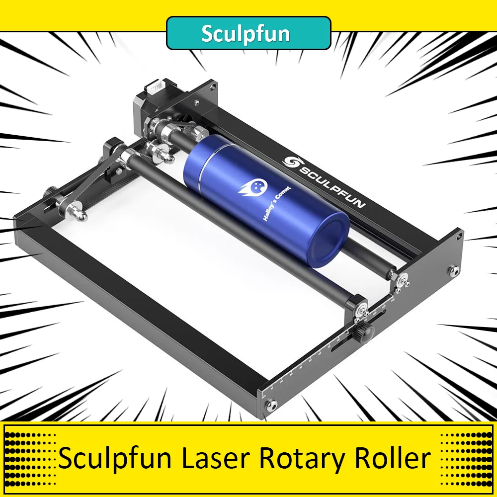 Sculpfun Laser Rotary Roller Laser Engraver Y-axis Rotary with 360°Rotating for Laser Engraving Cylindrical Objects Cans