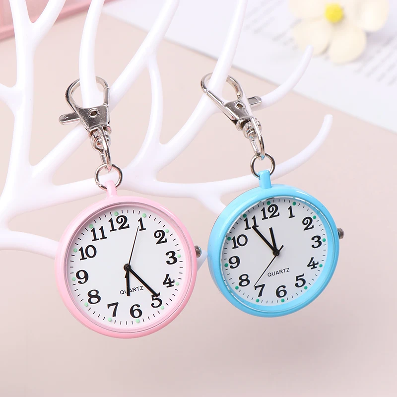 Zakhorloges Nurse Pocket Watch Sleutelhanger Fob Klok Met Batterij Arts Medische Vintage Hanger Horloge Examen Horloges