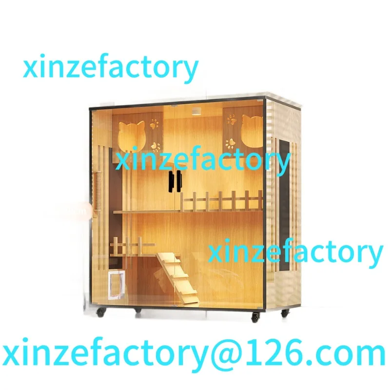 Customizable Cat Villa Wooden Large Space Multi-layer Cage Cat House Home