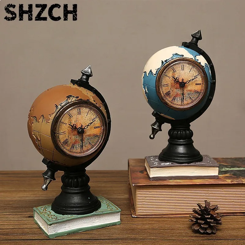 European Creative Spherical Ornament Home Living Room Office Desk Clock Decor