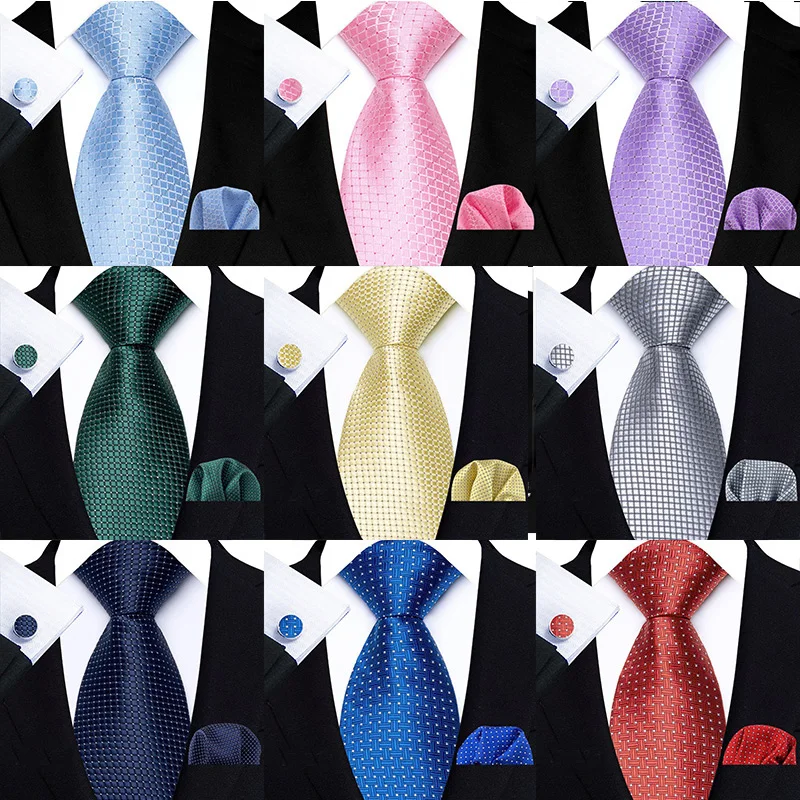 Men's Wedding Suit Ensemble: Subtle Grid & Solid Tones with Matching Tie, Pocket Square and Cufflinks