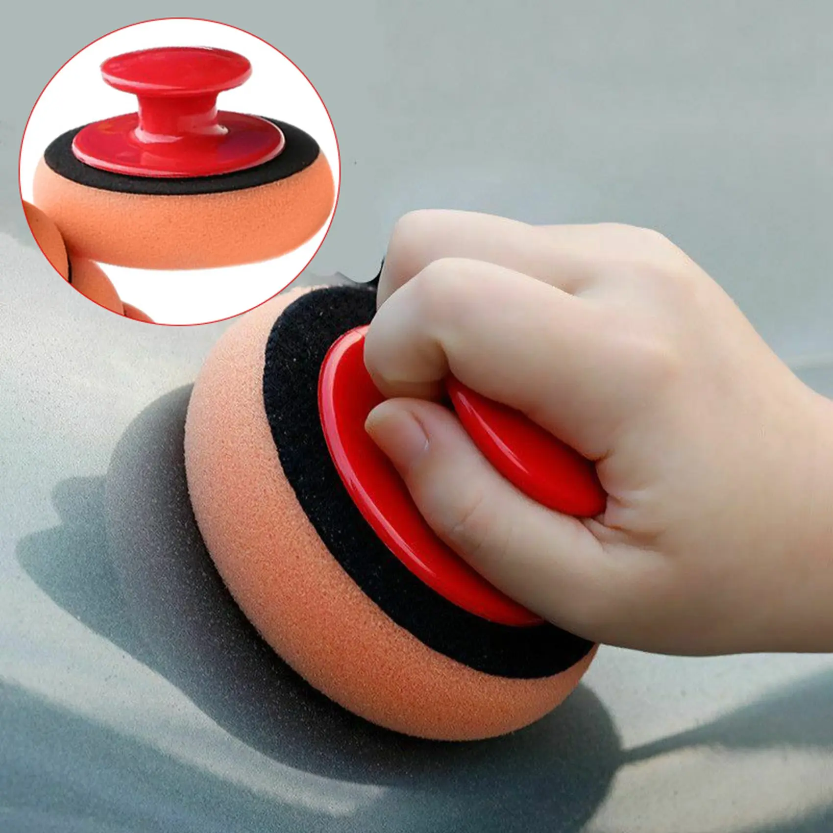 Plain 18Pcs/Set Car Wax Wash Polish Pad Sponge Cleaning Foam Kit Microfiber Applicator Pads With Gripper Handle Car-Styling