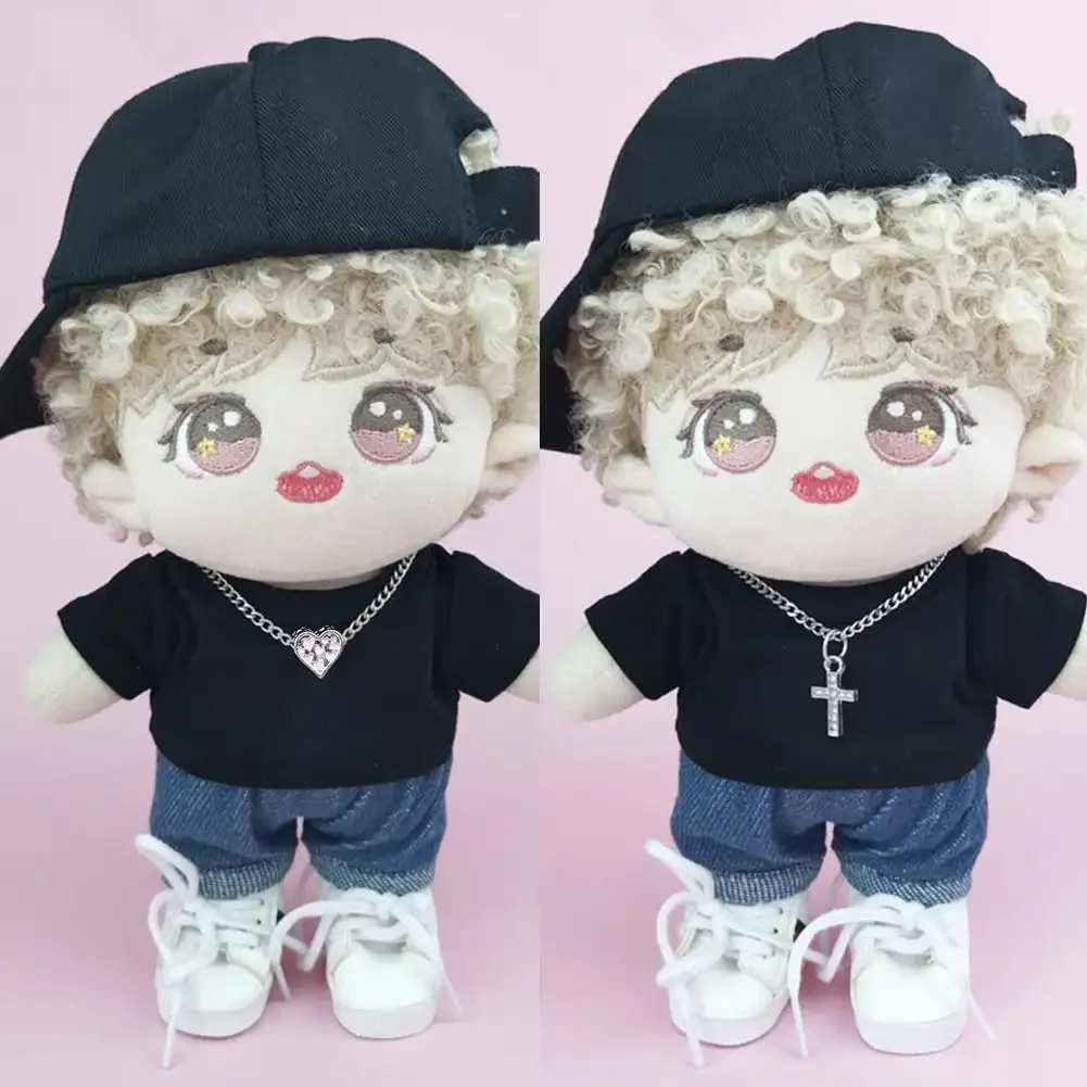 Collier de poupée Labubu de 17cm, vêtements à la mode, collier en métal avec pendentif ras du cou, Mini poupée mignonne, accessoires de mode