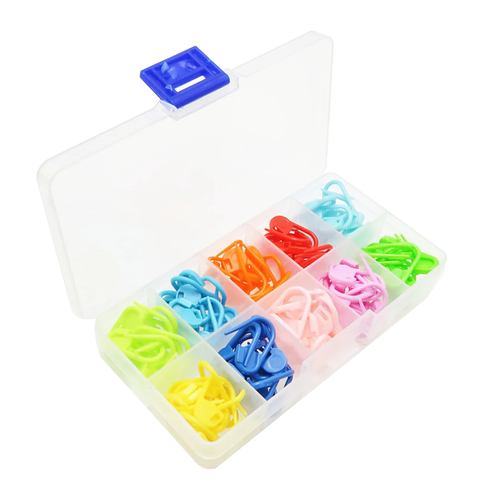 

120pcs Knitting Stitch Markers Durable Flexible Plastic Crochet Locking Markers for DIY Projects Sewing Accessories