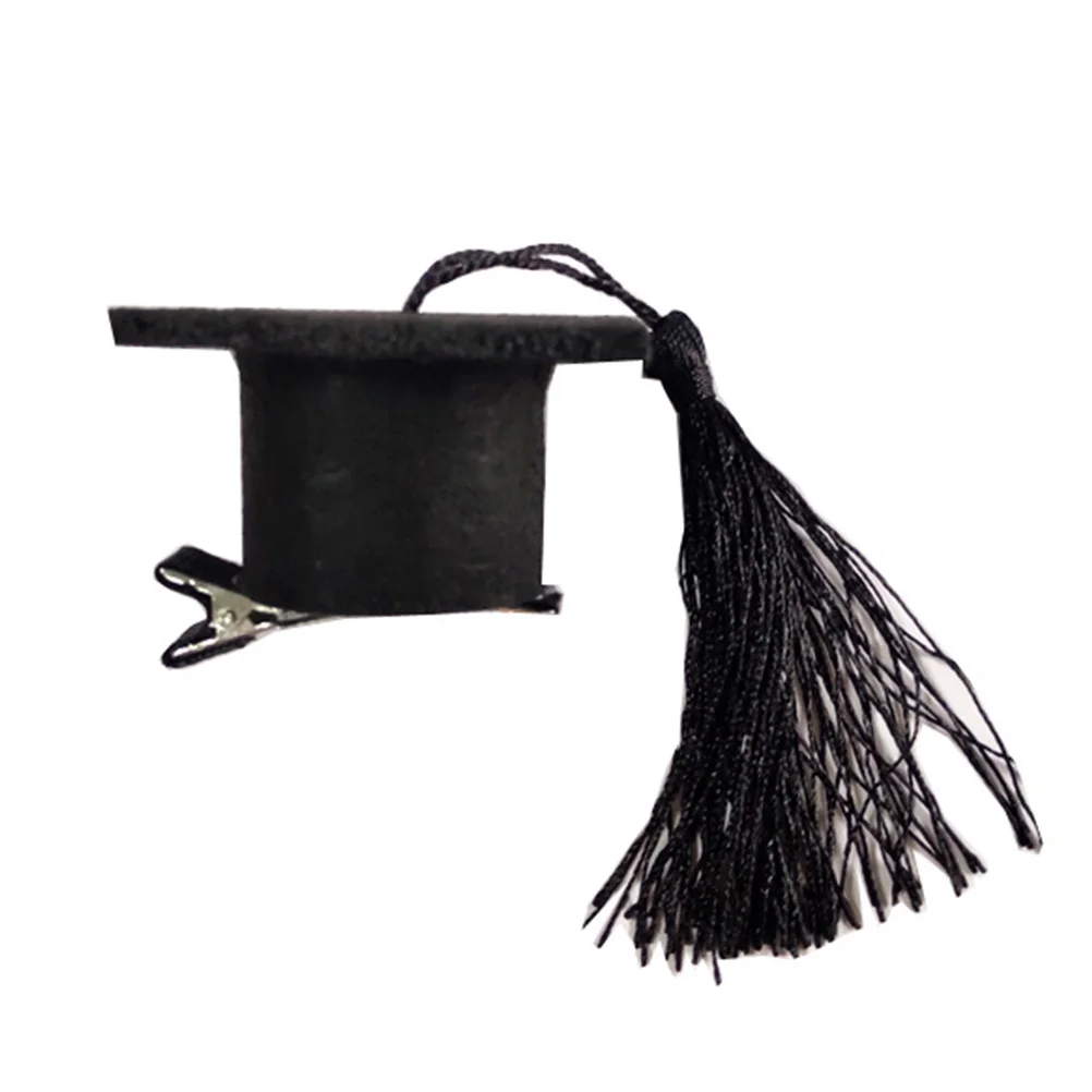

5 Pcs Doctor Hat Hairpin Tassel Miniature Graduation Decorations Cap Clips Doctoral Accessories