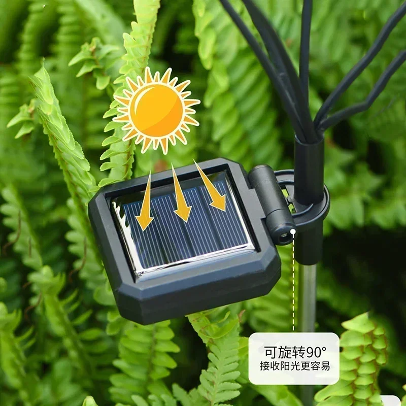 Imagem -05 - Led Solar Jardim Luz Luz de Gramado Firefly Ground Plug Lâmpada Festival Atmosfera Decoração pc Pcs Pcs Pcs 10 Cabeças