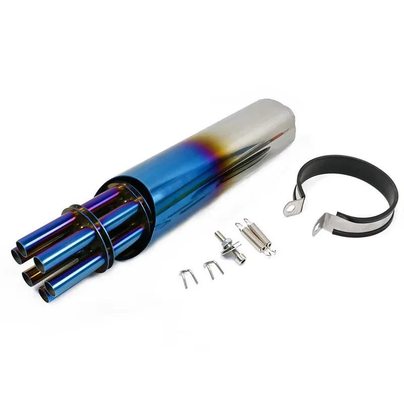 For Honda Yamaha Kawasaki KTM ATV Exhaust Motorcycle Muffler Rotate Gatling Gun Pipe Can Motorbike Modified Pit Bike Scooter