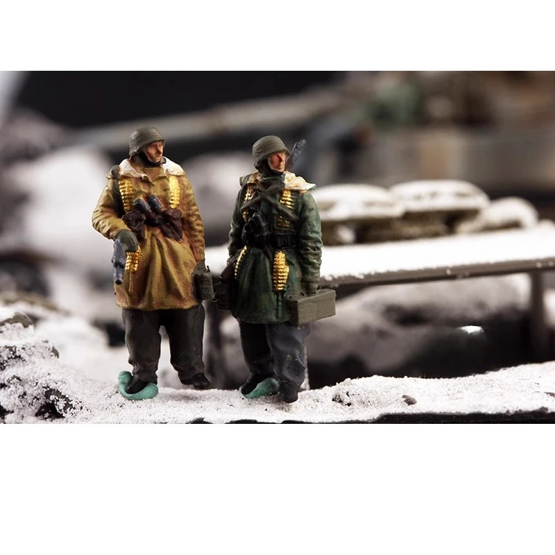 1/72 Deutsche Armee Winter 2 Figuren Kharkov 1943 Männlicher Soldat Dekoration Display Spielzeug Sammlungen Geschenk Sence Modell