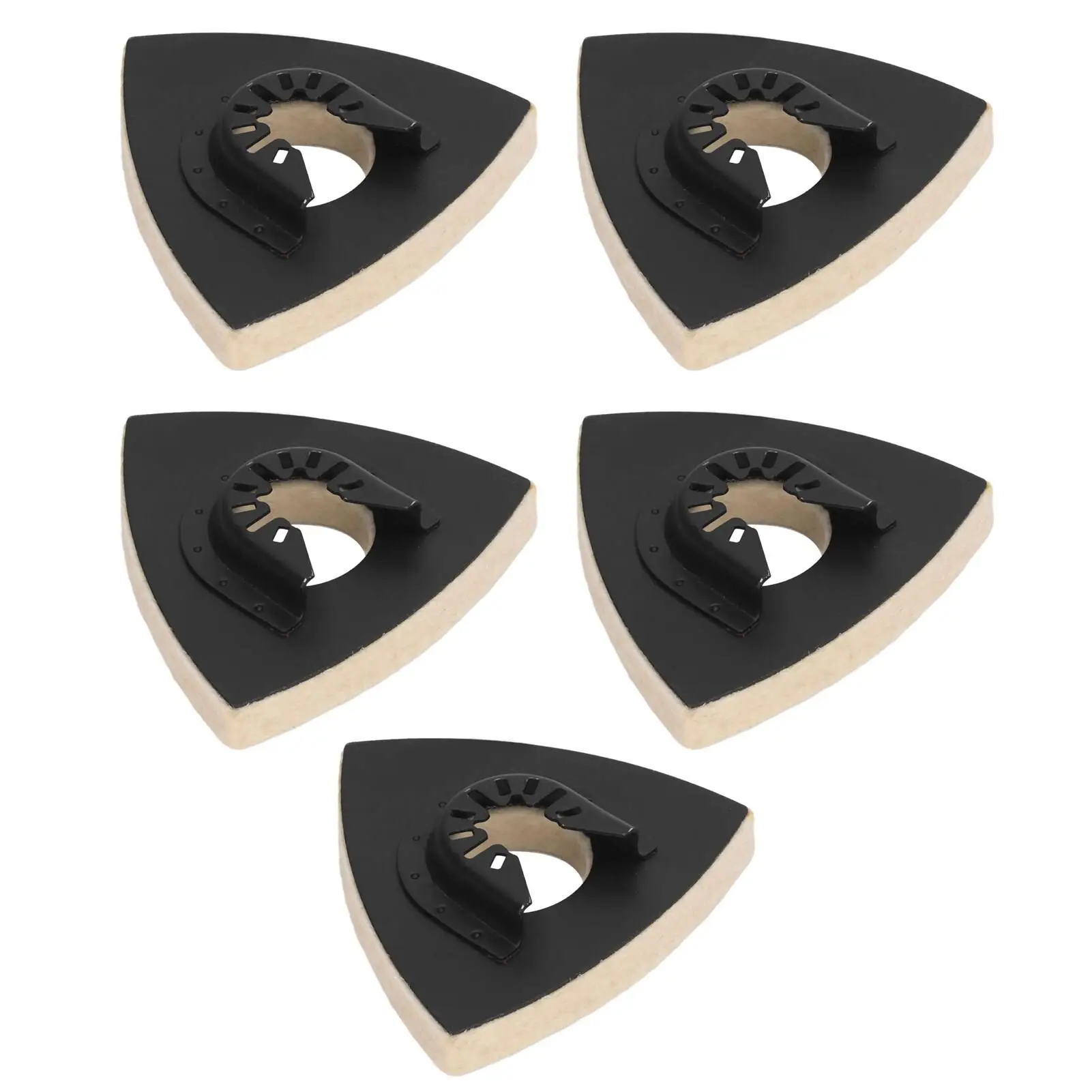 

5PCS Triangular Wool Polishing Pad with Alloy Steel Base - Felt Buffing Pad for oscillating Tool