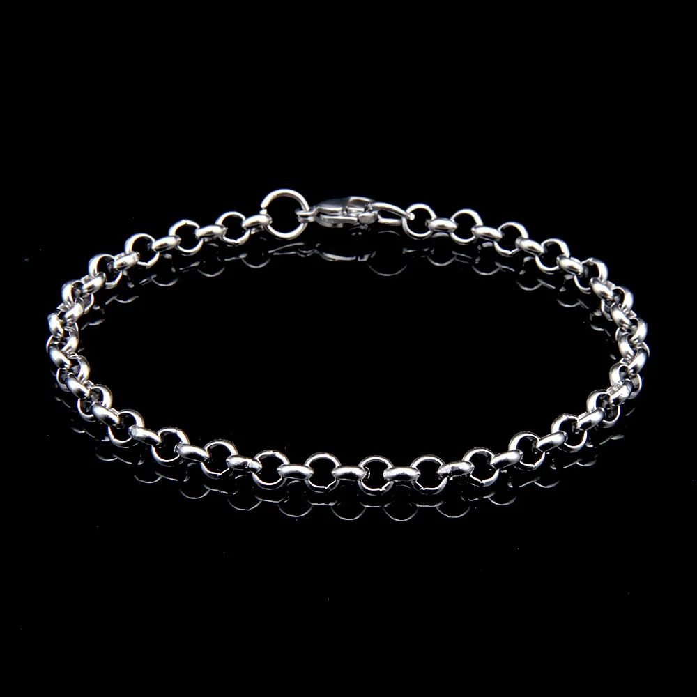 XHN الفولاذ المقاوم للصدأ فضي اللون جولة O سلسلة أساور للرجال النساء أزياء الذكور بالجملة دروبشيبينغ