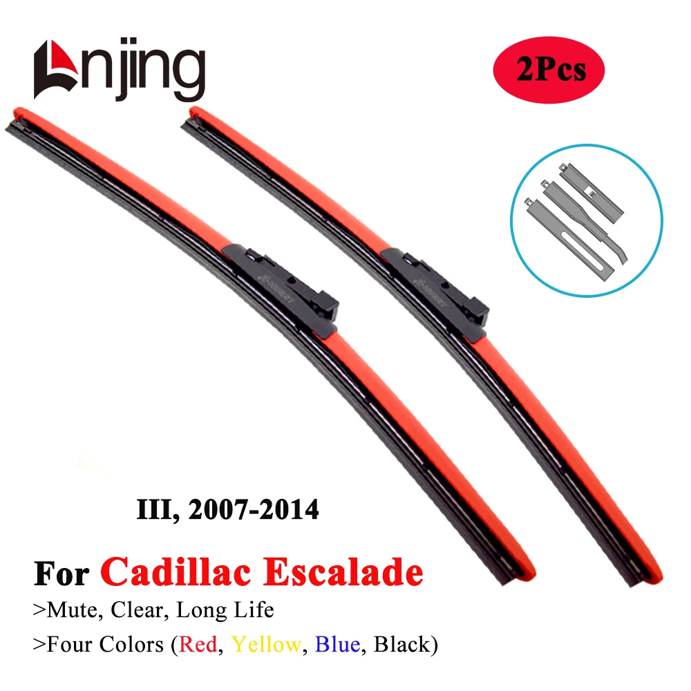 

LNJING Colorful Wiper Blades For Cadillac Escalade 3 SUV 2007 2008 2009 2010 2011 2012 2013 2014 Car Exterior Replacement Parts