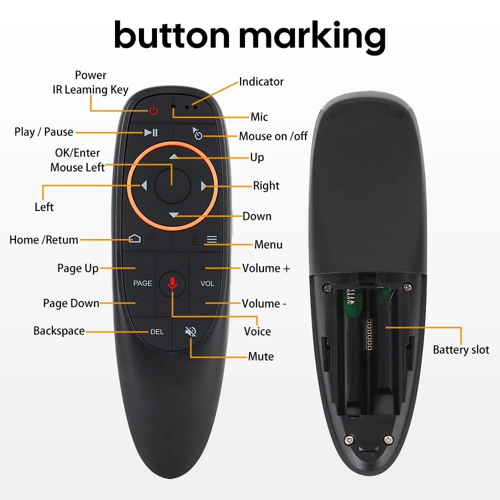 G10 G10S Pro Backlit Air mouse 2.4G Wireless Voice Remote Control Microphone Gyroscope IR Learning for Android tv box X96 mini