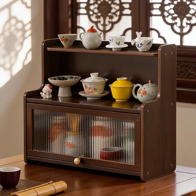 Firm Desktop cup holder, Chinese tea, desktop Bogu rack, purple clay pot, tea cup, multi-layer coffee cup placement shelf
