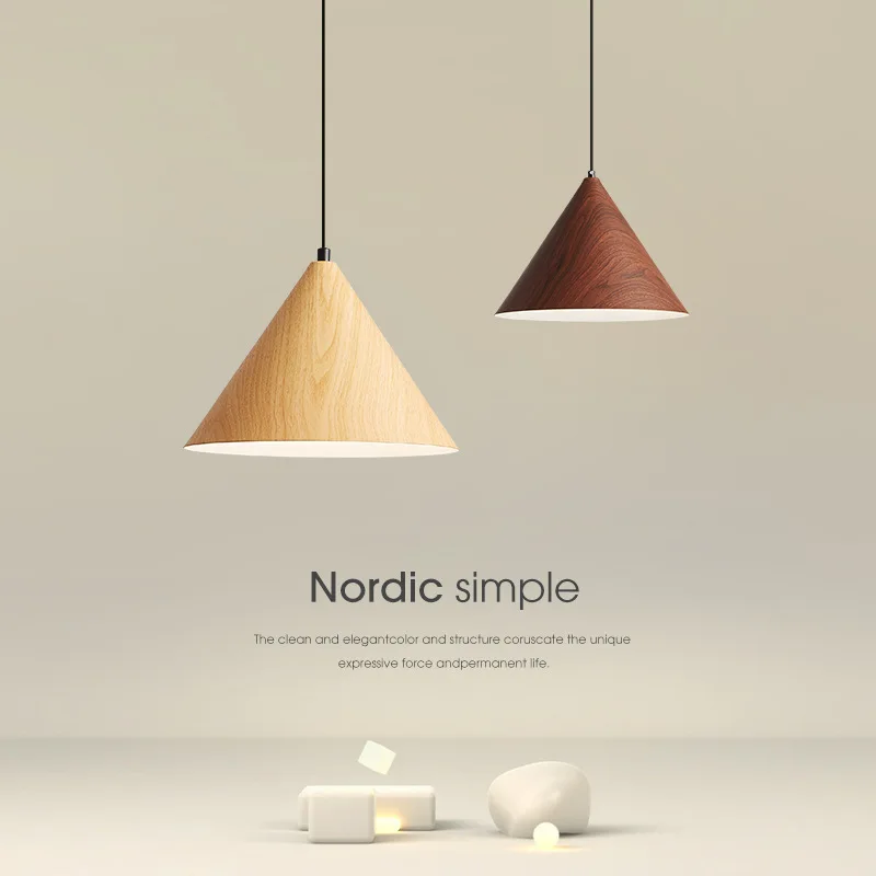 

Dining Room Chandelier Nordic Creative Wood Grain Color Bedroom Bedside Lamp Simple Modern Japanese Vintage Table Bar Chandelier