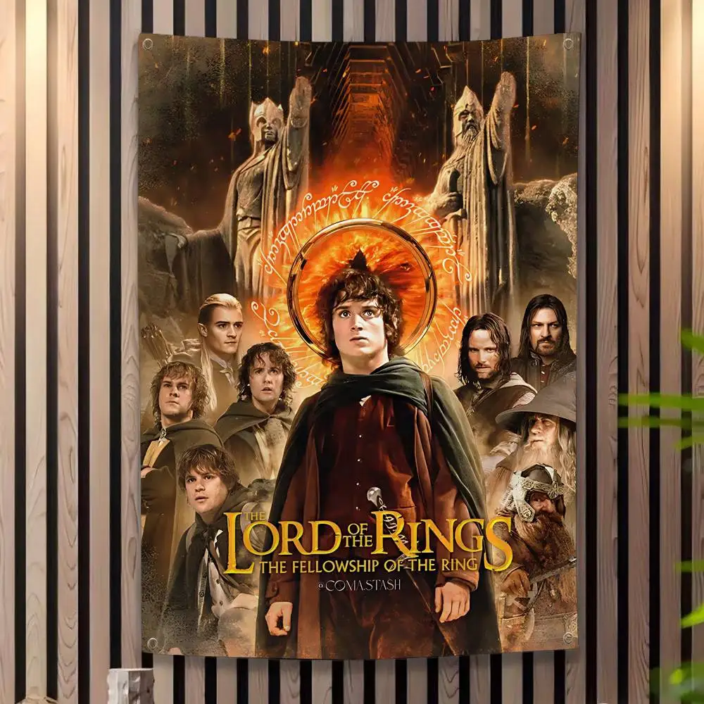 Adventure Film L-Lords Rings Creative Pattern Hanging Flag Polyester Printed Banner Hand Pulled Flag