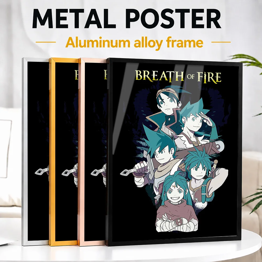 Breath Of Fire Game Framed Aluminum Metal Poster Customized Photo Epic Mission Style Wall Art For Bedroom Premium Collector Gift