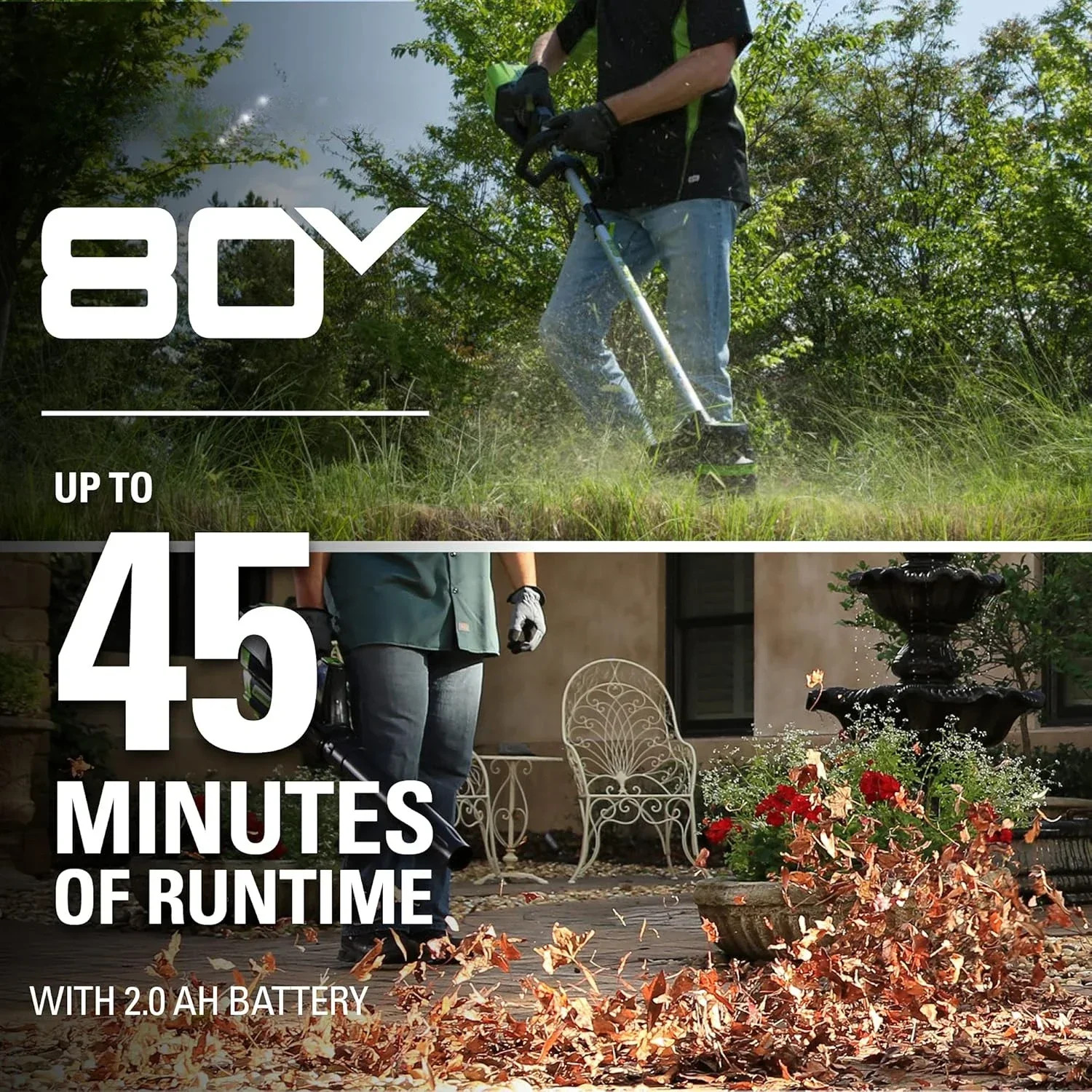 Pro 80V Cordless Brushless String Trimmer + Leaf Blower Combo, 2Ah Battery and Charger Included STBA80L210