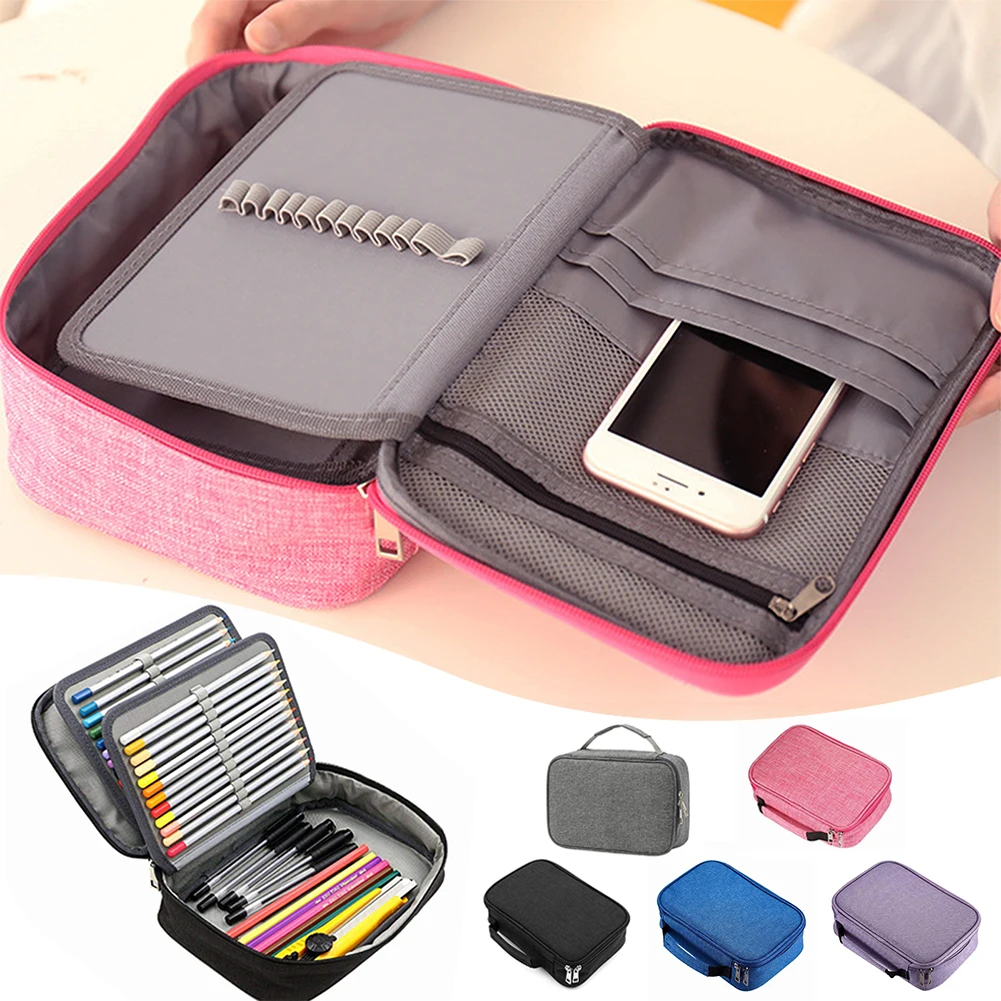 Portable Storage Porous Stationery Box Large Capacity Pencil Case For Student/Office