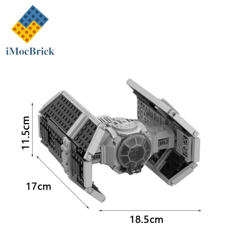 569 Pcs Mocs Sets Star Movie Spaceship Bricks Imperia TIE Advanced TIE/AD Starfighter Kits Model Builidng Blocks Fighter Toys