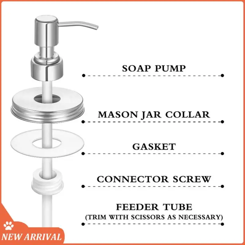 

Emption!8 Pack Mason Jar Soap Dispenser Lids With Pumps,Lotion Soap Dispenser Lids For 16Oz Regular Mouth Mason Jar Decor,Silver