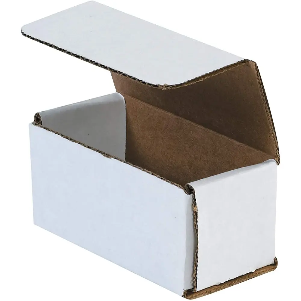 

White Corrugated Cardboard Mailer Box, 4\ L x 2\ W x 2\ H, Pack of 50, Crush-Proof, for Shipping
