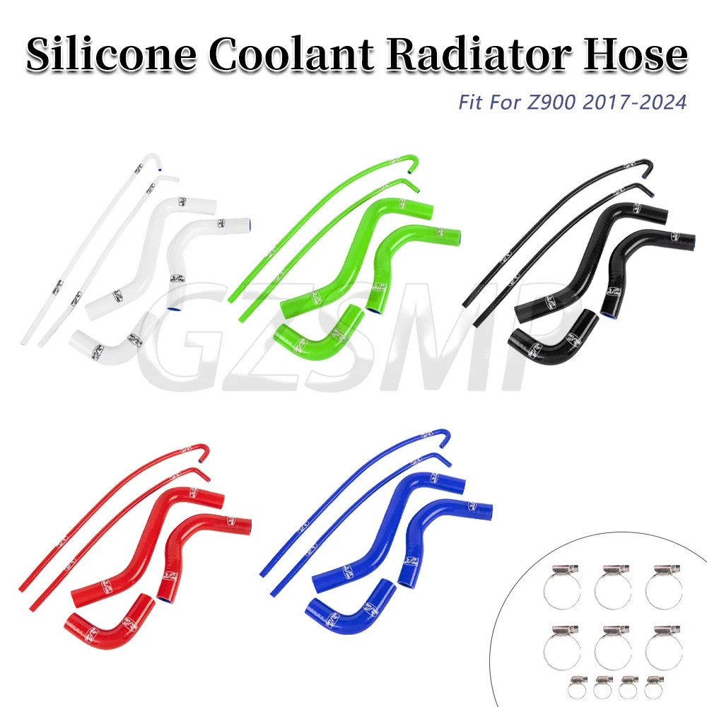 Motorcycle Silicone Radiator Coolant Hose Kit Pipes Tube Fit for Kawasaki Z900 2017-2024﻿ Silicone Radiator Hose Water Pipe