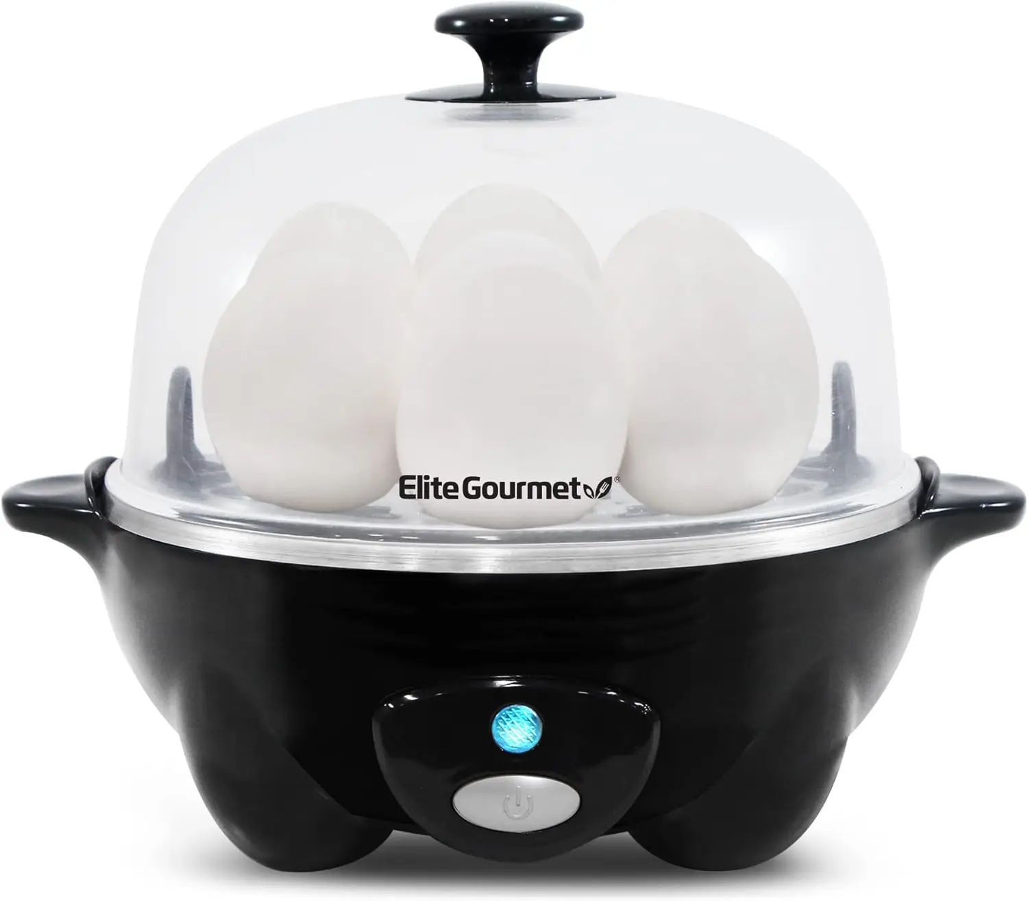 Olla Eléctrica para 7 Huevos: Cocina Huevos Duros, Pasadores, Cocidos al Medio, Estrellados, Huevo Frito, Apagado Automático, Alarma, 16 Recetas, Color Negro