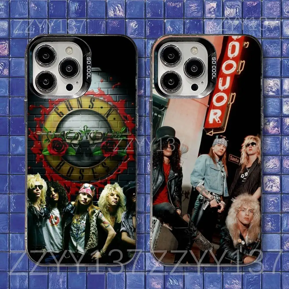 

Guns N Roses Phone Case For iPhone 16,15,14,13,12,11,8,7,Pro,Max,Plus,Mini,XS,SE Shockproof Matte Cover