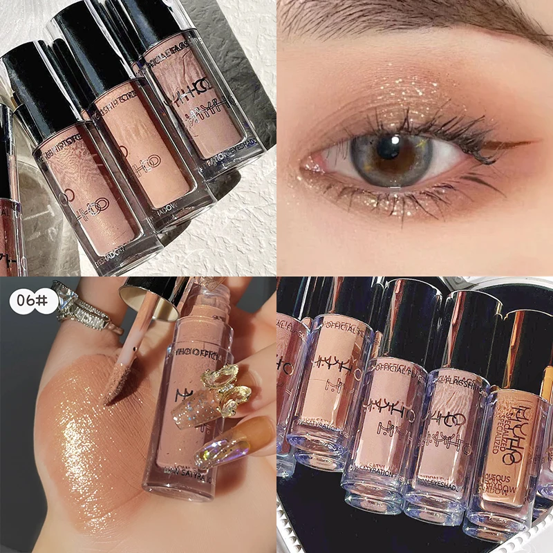 Fard à paupières liquide mat Long imperméable, liquide fin scintillant, haute luminosité, délicat, tout avec un maquillage pour les yeux influenceur