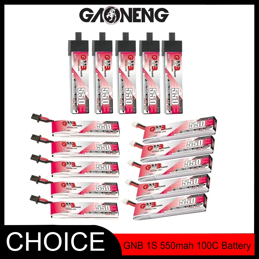 

5 шт. GAONENG GNB 550 мАч 1S 3,8 В HV 100C LiPo аккумулятор с разъемом XT30/PH2.0/GNB27 для мини-квадронов FPV