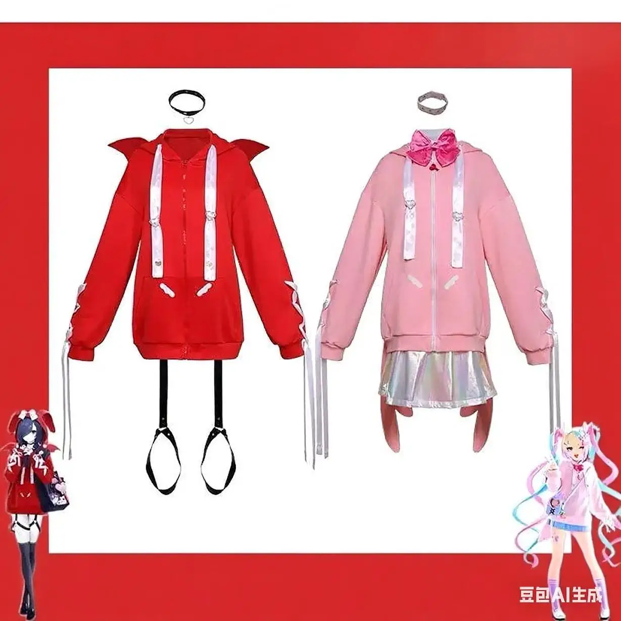 

Sugar Super Tennouji Hoodie Set Cosplay Costume for Streamer Girl Heavy Dependence Cosplay Outfit Virtual Singer Set