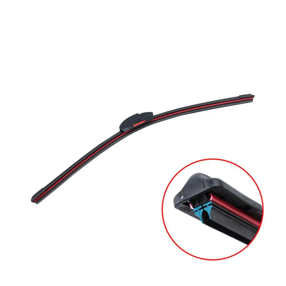 Car Wiper Blades Universal Soft Double Layer Rubber Windshield Wiper Blades Frameless Bracketless Auto Wipers Accessories