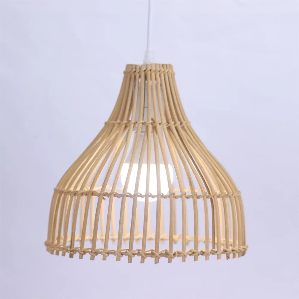 JOYINLED Vintage Rattan Pendelleuchte 24CM Handgewebter Kronleuchter aus Naturfaser für Wohnzimmer, Kücheninsel, Café-Dekoration – Detail 4
