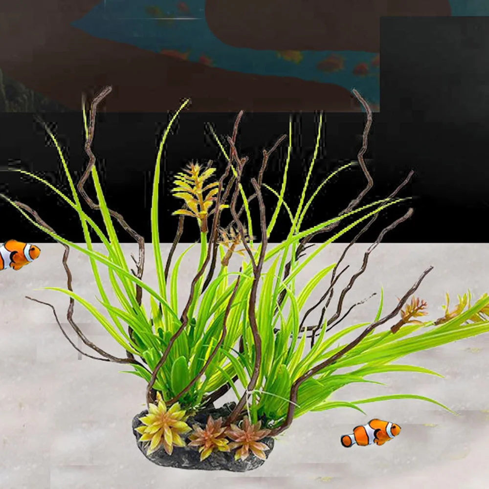 Lychee Life Aquarium Simulation Plant Aquatic Fish Tank Plants Plastic Artificial Water Grass Fish Tank Decoration Accessories