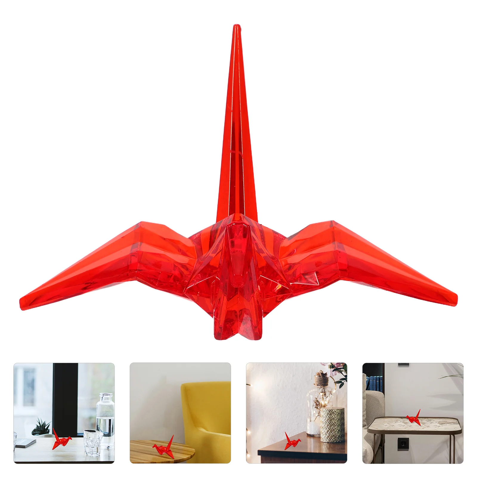 

Transparent Acrylic Crane Statue Large Crystal Animal Sculpture Birthday Present Room Decoration 's Nursery Accent