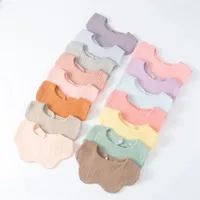 Cotton Baby Bibs 6 Layer Gauze Petal Baby Feeding Bib Solid Thickened Infant Saliva Towel Soft Burp Cloth for Newborn Baby Items