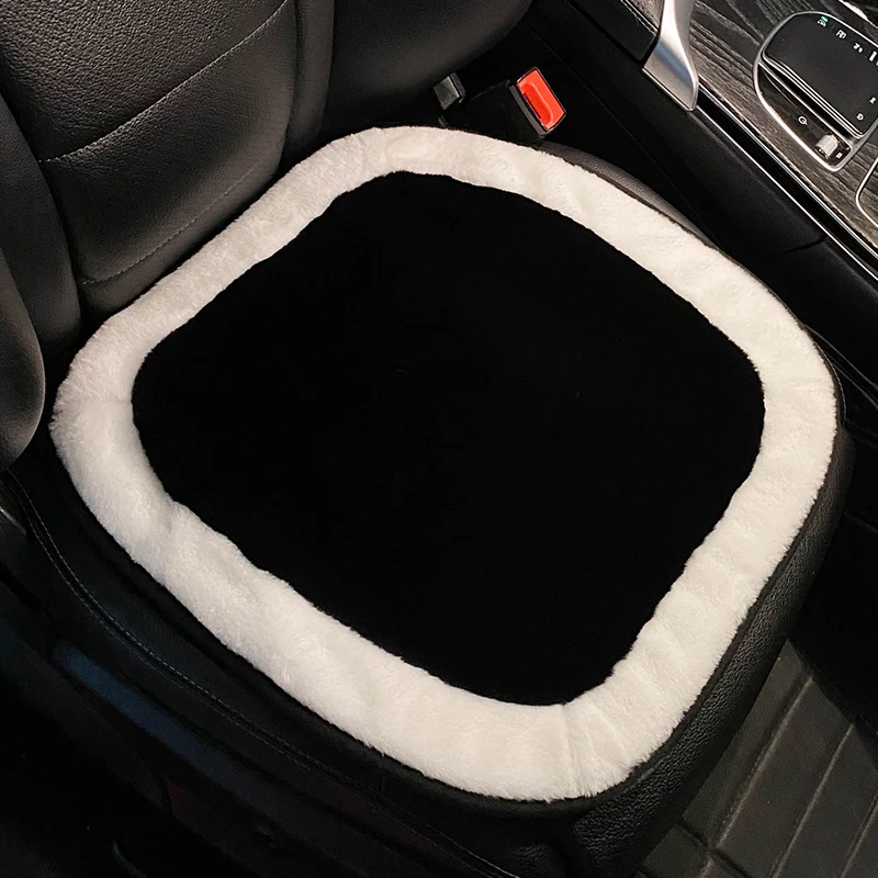 Hot Winter Soft Plush Universal Car Seat Cover Classic Black White Color Seat Mats Auto Seat Cushion Keep Warm Car Accessories