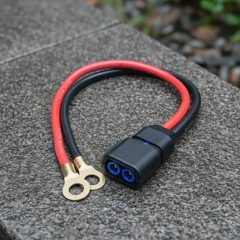 NEU 100W 10AWG Silikon EC5 Notstart-Kabel EC5 Stecker auf O-Typ Anschluss Motorrad Starthilfekabel